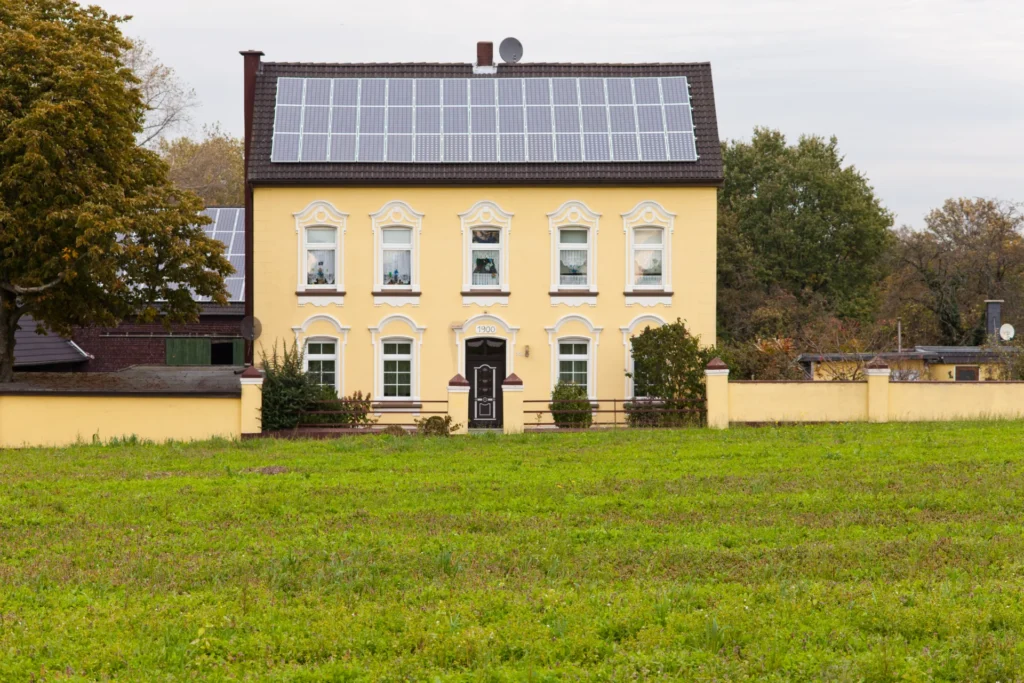 solar panels on a historic