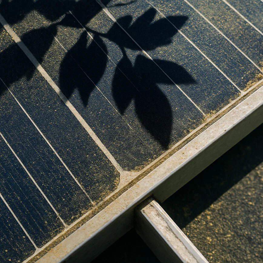 To illustrate other factors that impact solar panel performance, specifically shading and the need for maintenance.