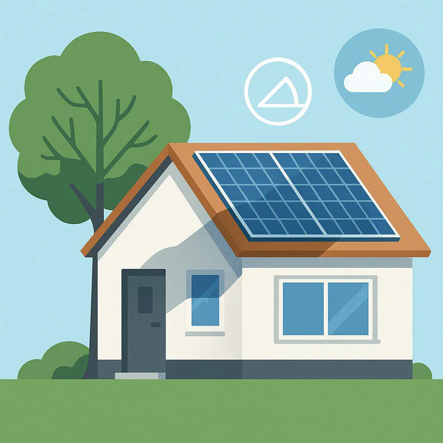To illustrate the various factors beyond simple orientation that can affect solar panel efficiency, as discussed in the article.