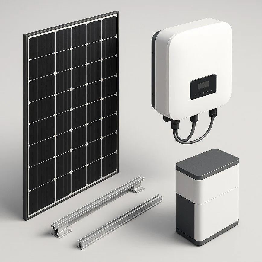 To visually break down the four core components of a solar system: panels, inverter, racking, and battery, as discussed in the article.