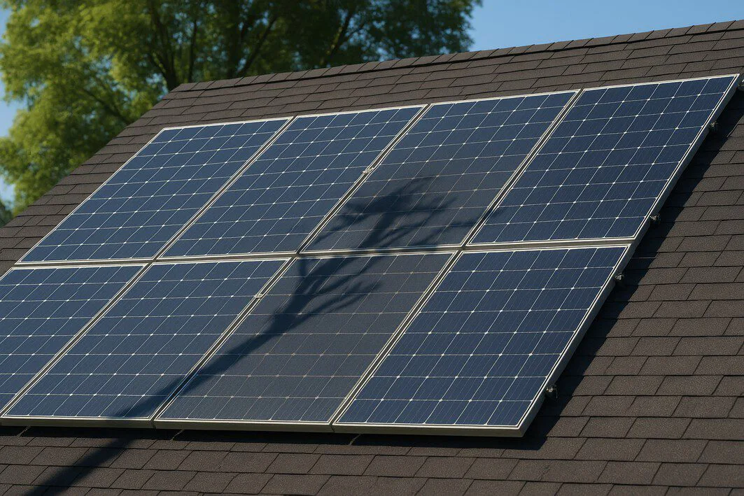 To illustrate the main drawback of string inverters, known as the 'Christmas light effect,' where one shaded panel reduces the output of the entire system.