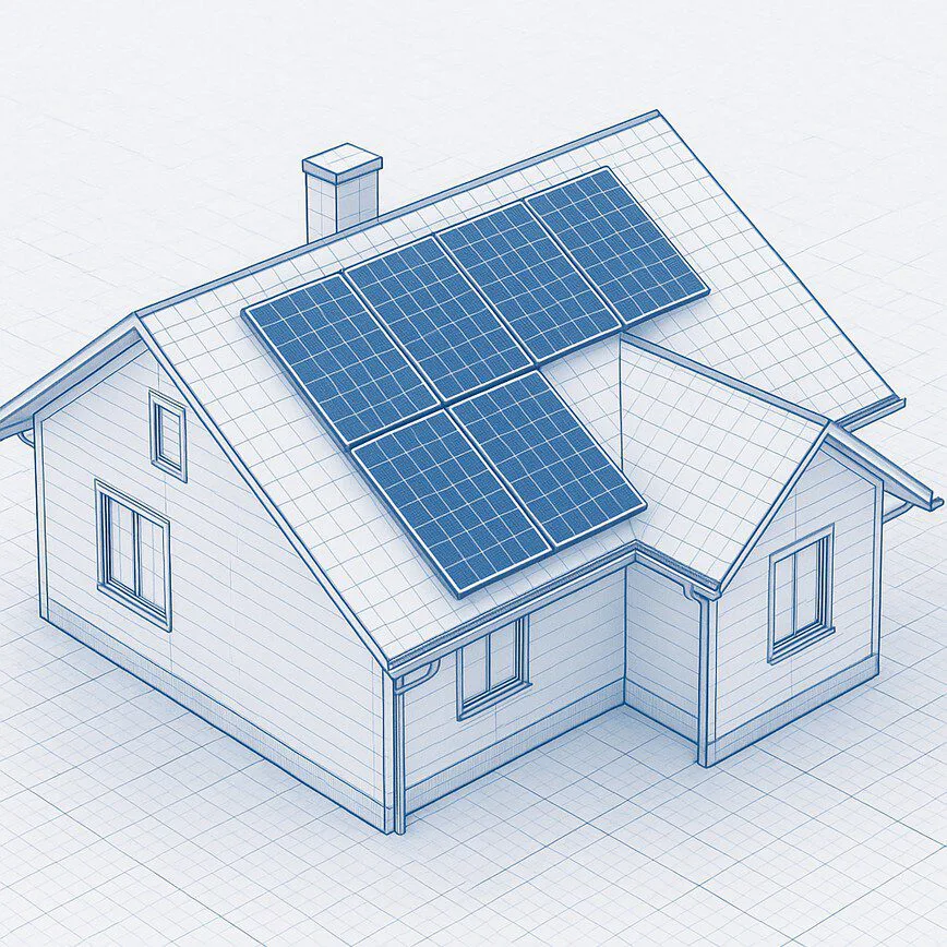 To visually represent the technical planning and custom design phase of the solar installation process, as described in Step 2.