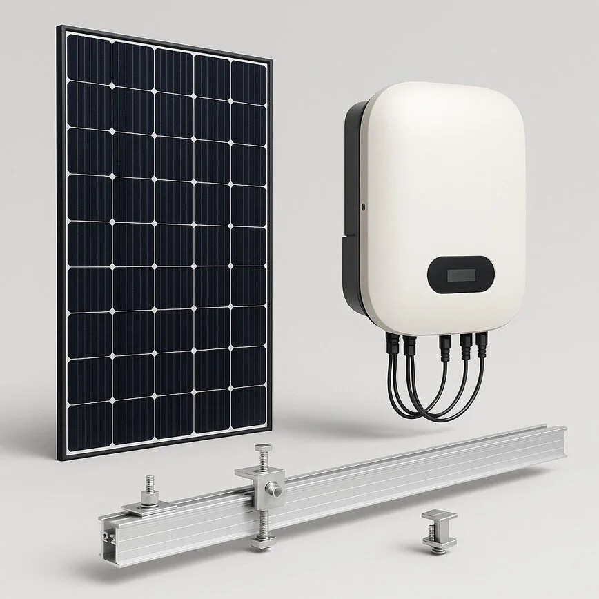 To visually break down the main hardware components that contribute to the total solar panel installation cost, as described in the article.