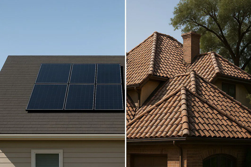 To illustrate how different roof characteristics can impact the complexity and cost of a solar panel installation.