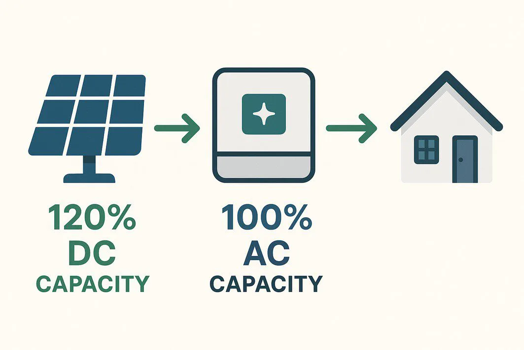 To create an easy-to-understand infographic that illustrates the '20% Rule' for sizing a solar inverter relative to the panel array's capacity.