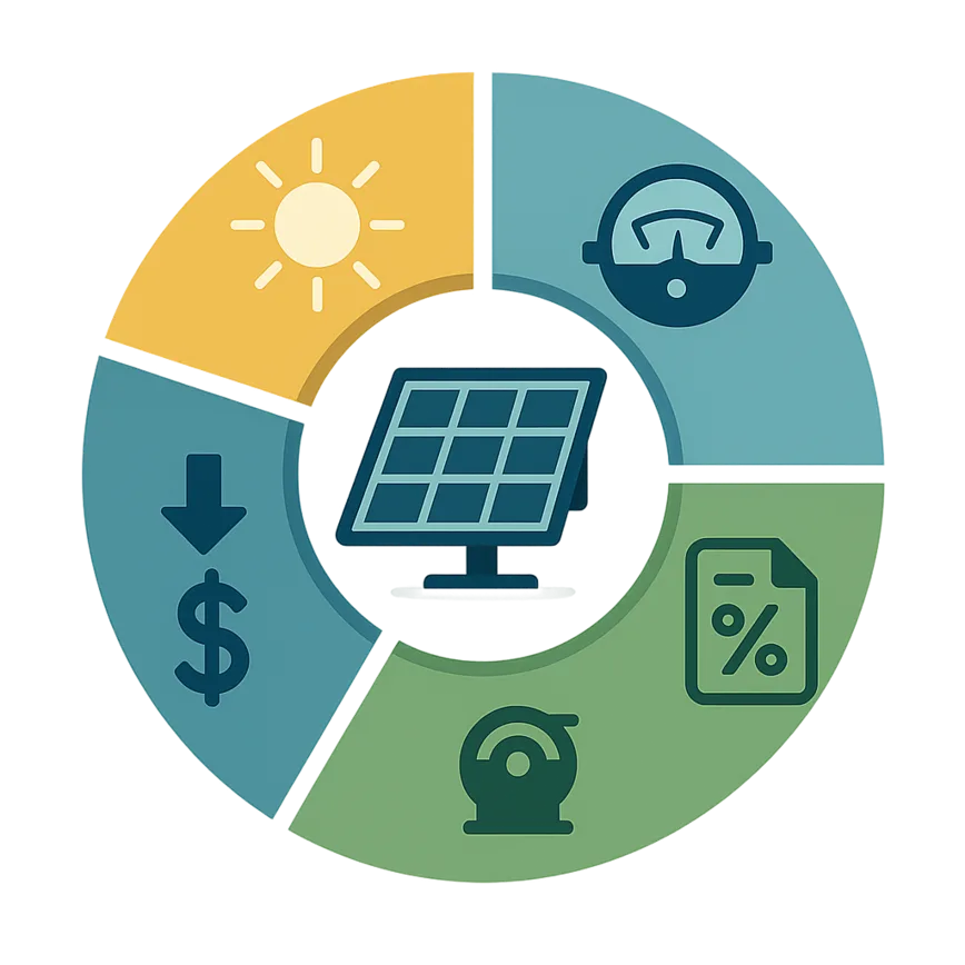 To visually represent the various factors that contribute to the overall ROI calculation, making the concept easier for readers to understand at a glance.