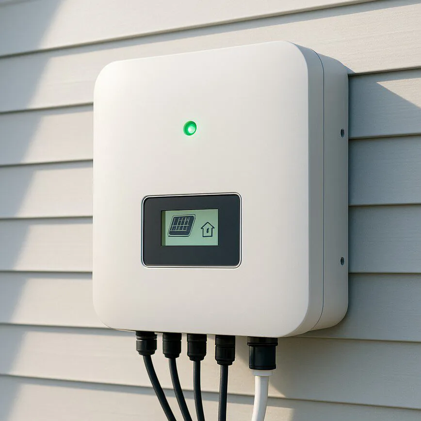 To illustrate the solar inverter, the 'brain' of the system, and what a properly functioning unit looks like, as mentioned in the troubleshooting section.