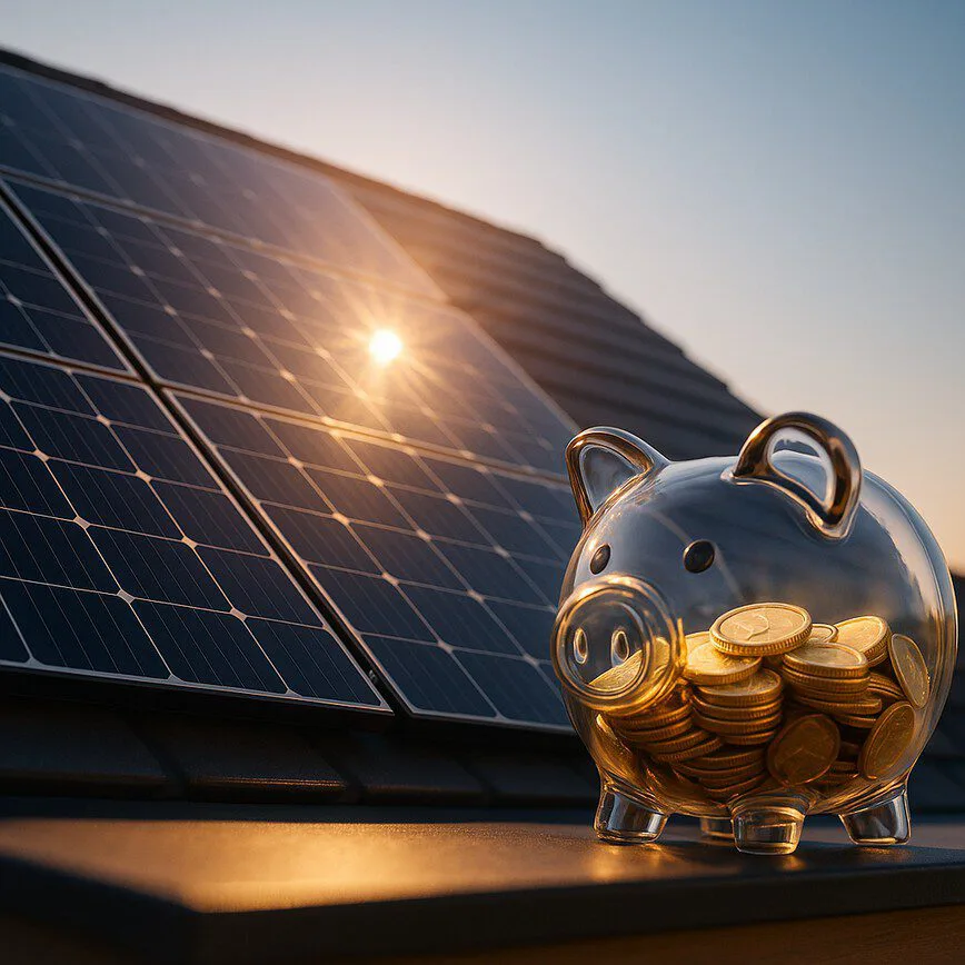 To visually represent the positive financial outcome and the concept of Return on Investment (ROI) when solar is a good fit.