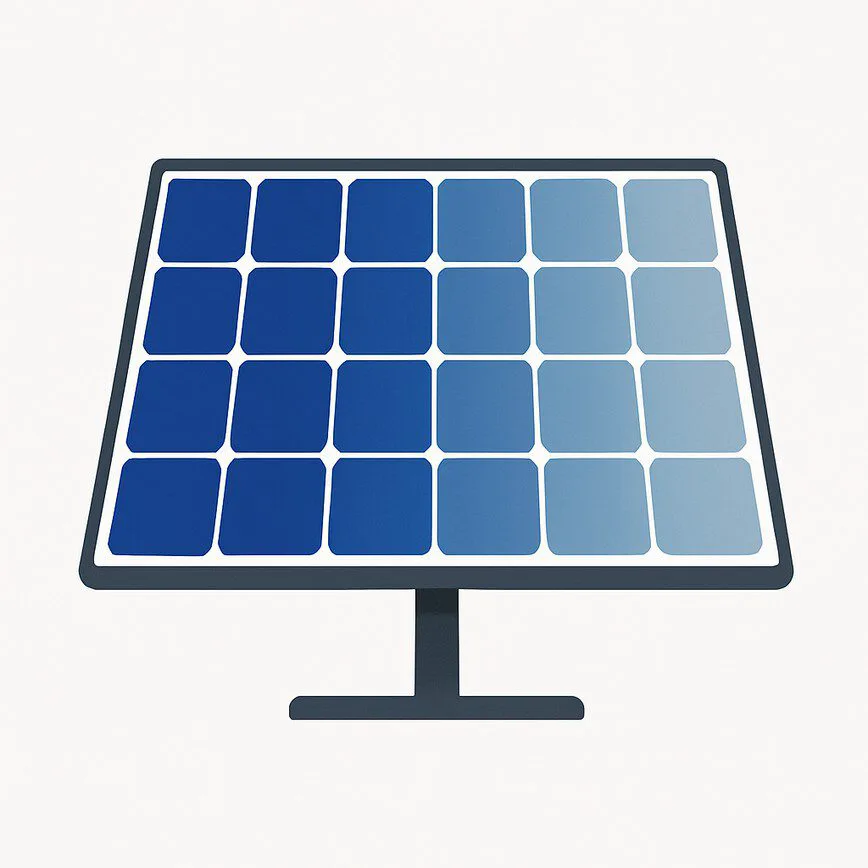 To visually explain the concept of gradual solar panel degradation over many years, showing it's a slow, predictable decline, not a sudden failure.